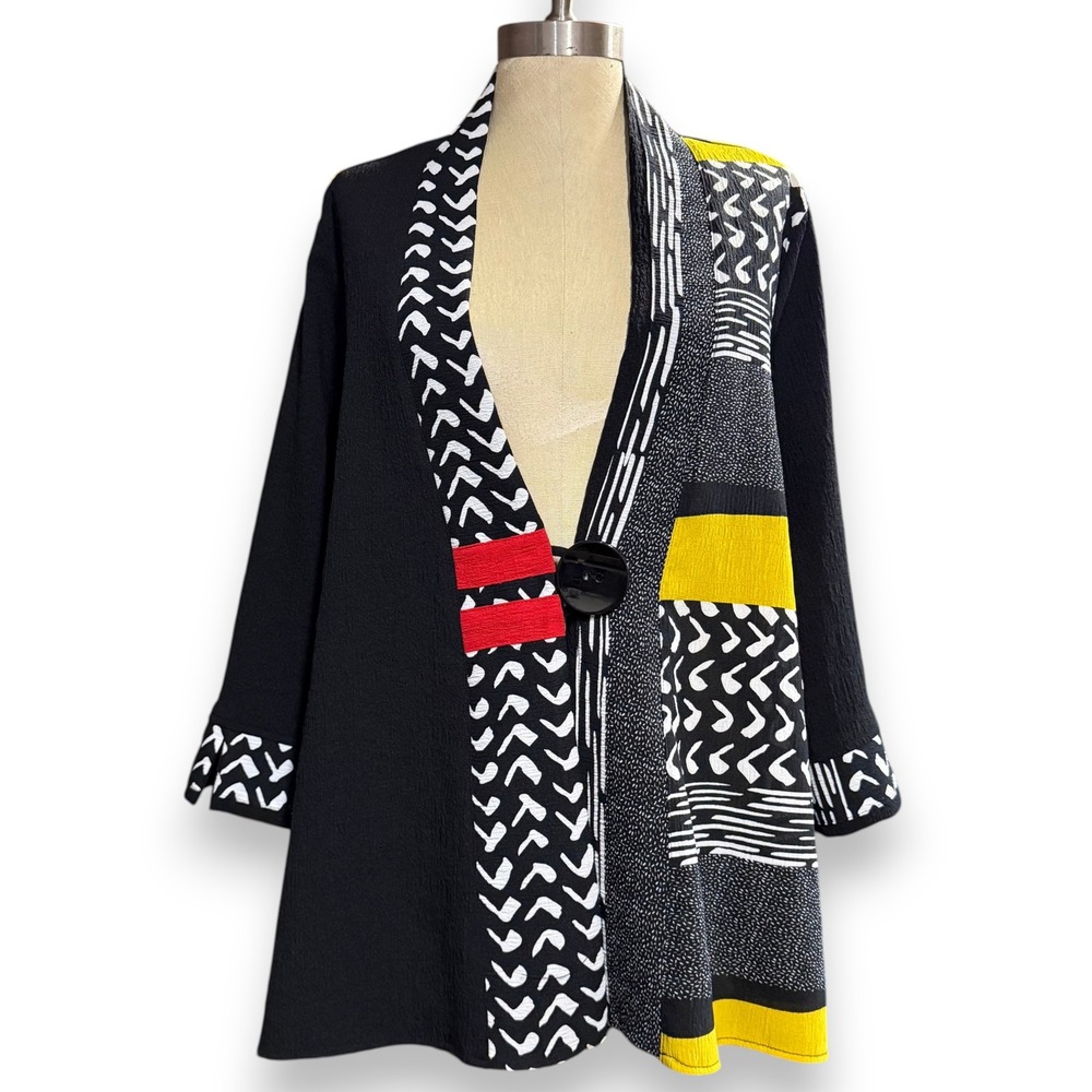 VTG Moonlight XL Jacket Colorblock Abstract Art Wear Maximalist Bold Funky 90s